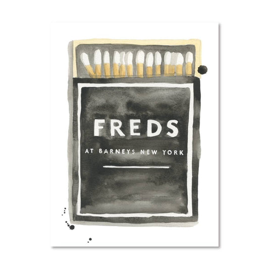 Freds at Barneys NY Matchbook Watercolor Print