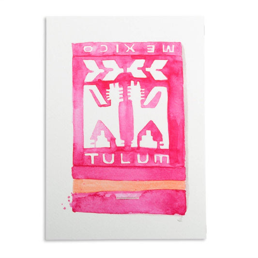Tulum Matchbook Watercolor Print