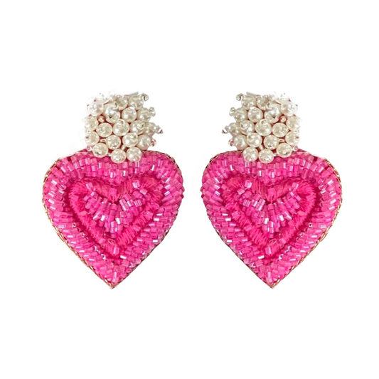 Pink Heart Earrings