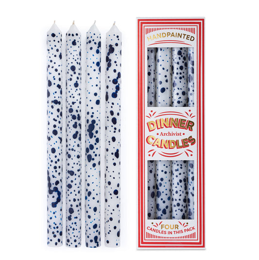 Blue Splodge Dinner Candle