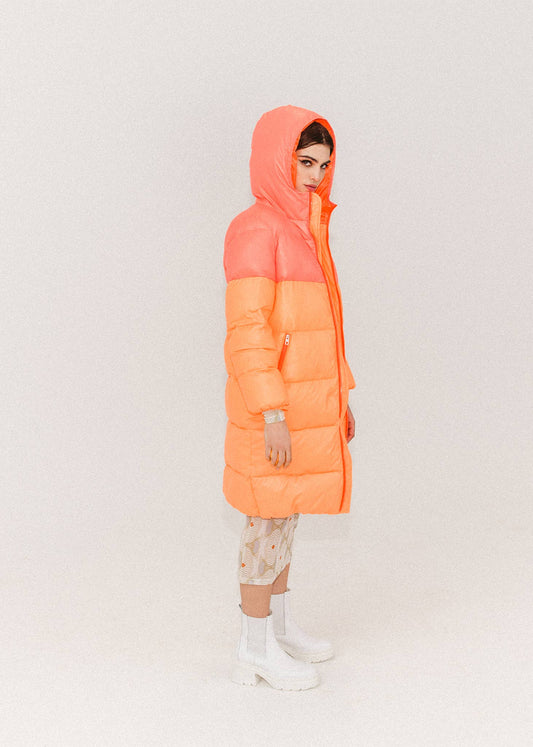 Two Tone Midi Puffer