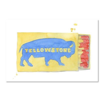 Yellowstone Matchbook Watercolor Print