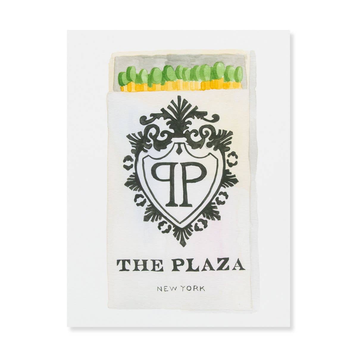 The Plaza NY Matchbook Watercolor Print