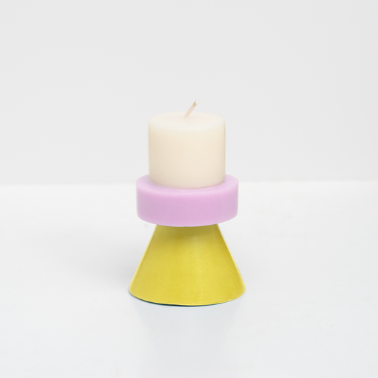 Mini Stack Candle in Lilac Yellow