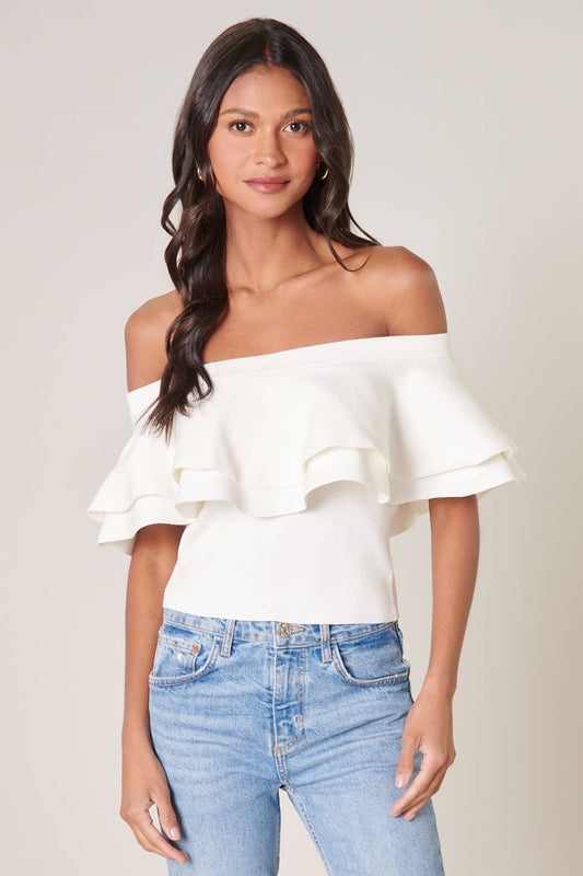 Off Shoulder Sweater Top