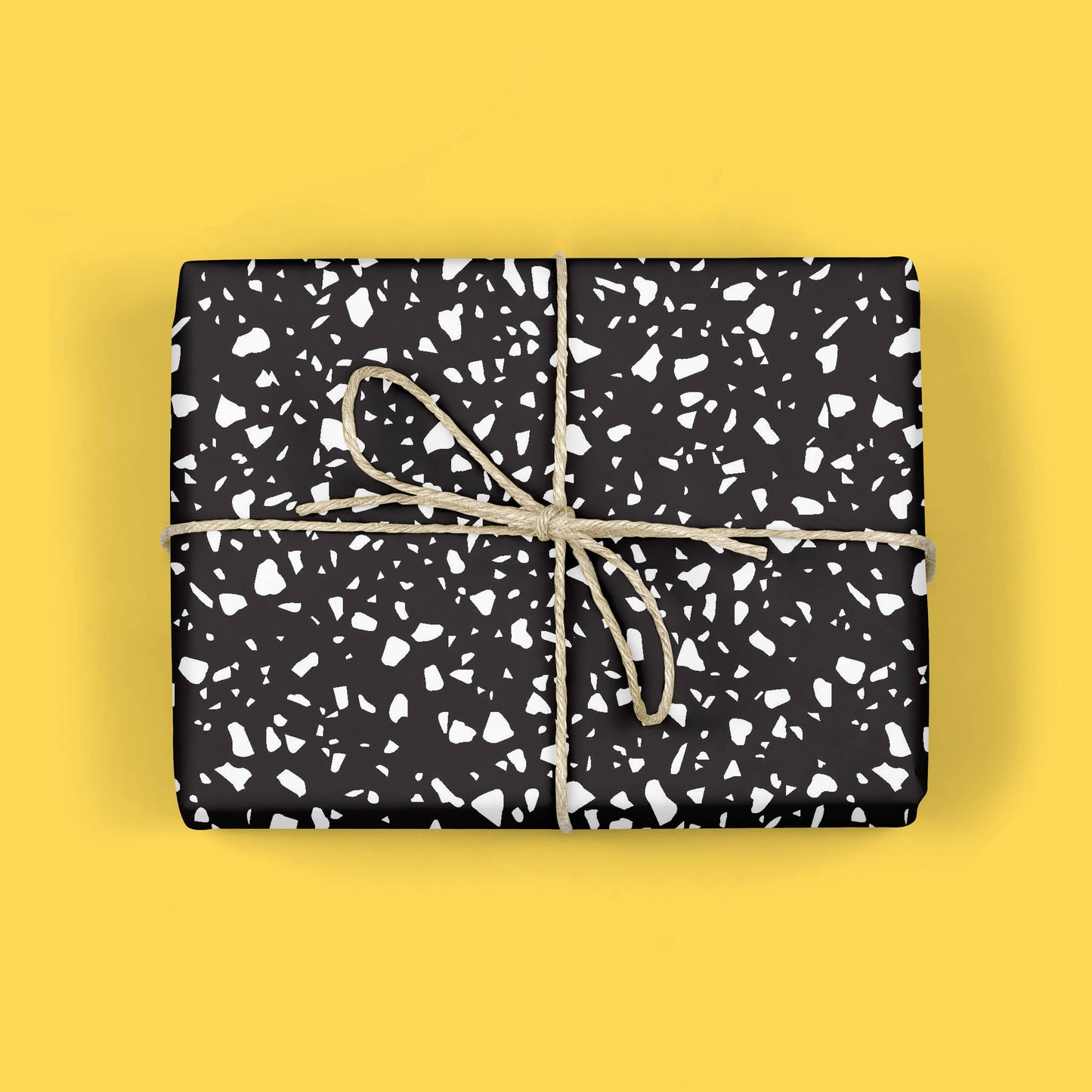 Black Terrazzo Print Gift Wrap