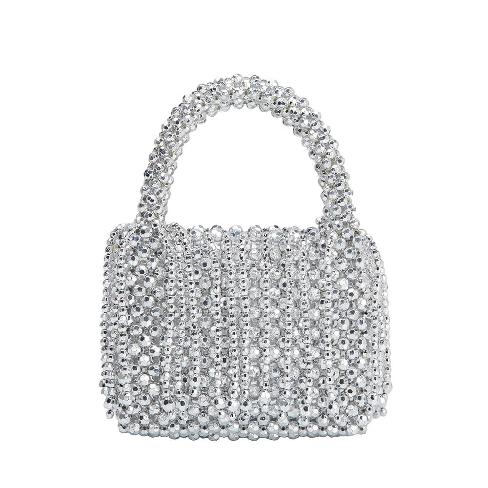 Silver Small Top Handle Bag